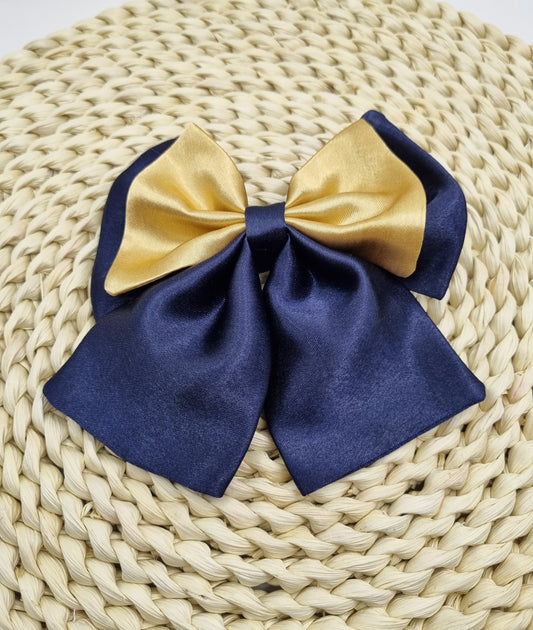 Rosita Anna Satín Azul Marino y Dorado