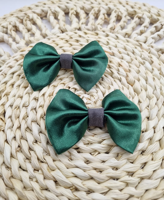Mini Rositas Satín Verde y Gris