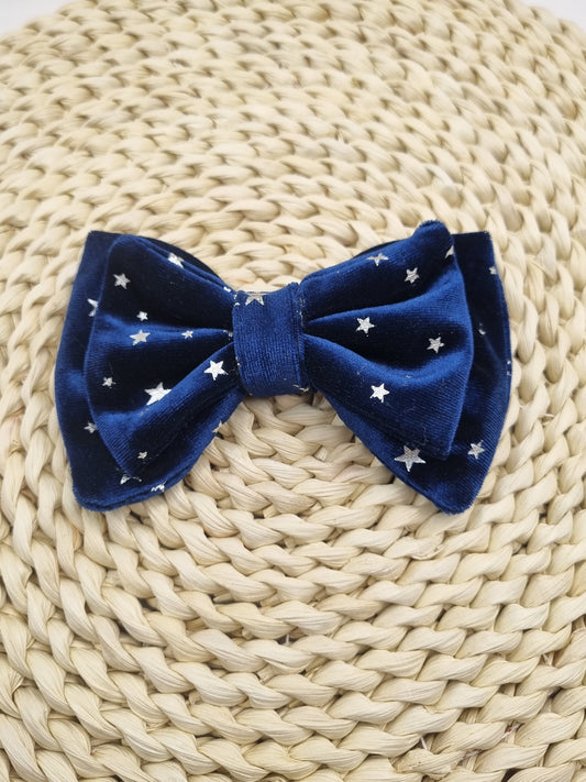 Rosita Zoe — Terciopelo Azul Marino con Estrellas Plateadas